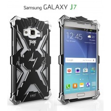 Samsung Galaxy J7 - Armor THOR Aluminium Metal Protective Phone Cover Case - Black